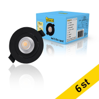 LED infälld spotlight | 2700K | svart | Ø 68mm | 5.5W | dimbar | 6st [123ink] LDR01969