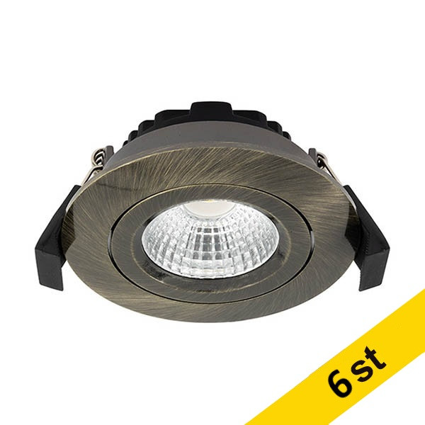 LED infälld spotlight Ø68mm dimbar | 2700K | mässing | IP44 | 6W [123ink] 6st LDR02267 - 1