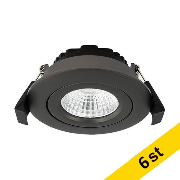 LED infälld spotlight Ø68mm dimbar | 2700K | matt metall | IP44 | 6W [123ink] 6st LDR02265 - 1
