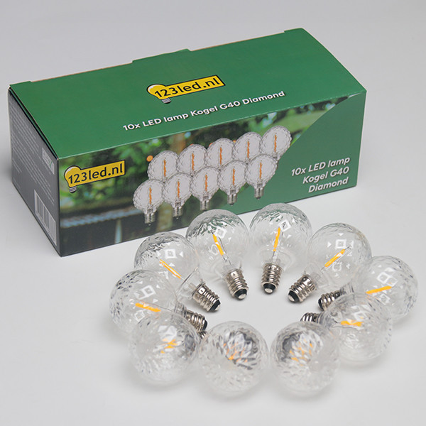LED lampa E12 | G40 klar | för ljusslinga | dimbar [123ink] 10st LDR08590 - 1