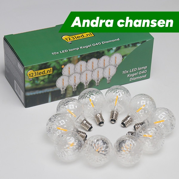 LED lampa E12 dimbar | G40 klar | för ljusslinga [123ink] 10st ⭐ 502261 - 1