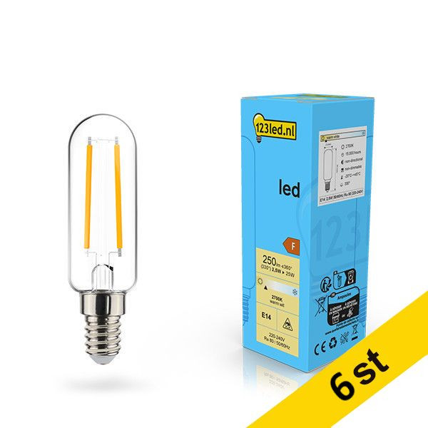LED lampa E14 | T25 | 2700K | 2.5W (25W) [123ink] 6st LDR02125 - 1