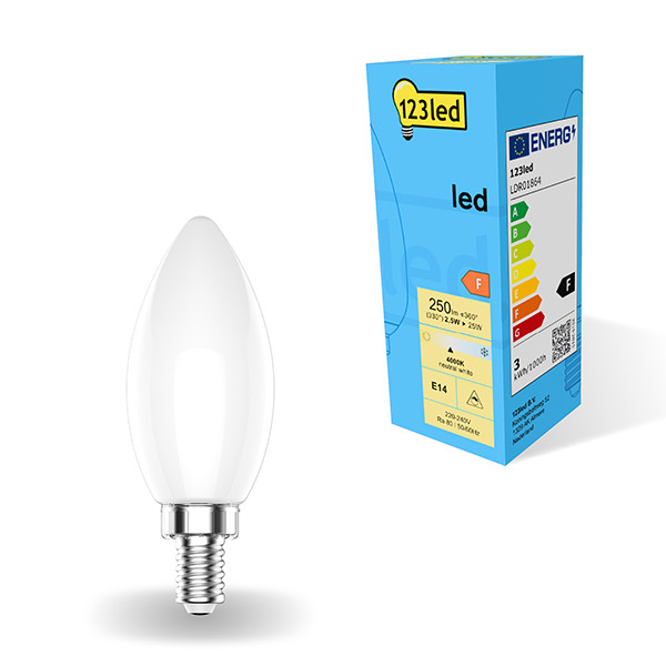 LED lampa E14 | C35 | frostad | 4000K | 2.5W | dimbar [123ink]  LDR01864 - 1