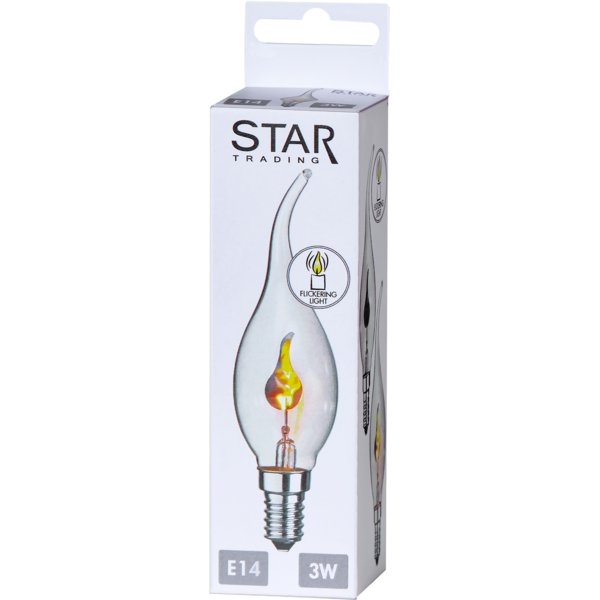 LED lampa E14 | C35 | klar | 3W [Star Trading] 361-56 361748 - 3