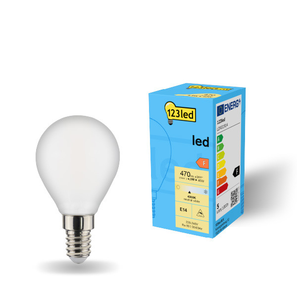 LED lampa E14 | P45 | frostad | 4000K | 4.5W | dimbar [123ink]  LDR01914 - 1