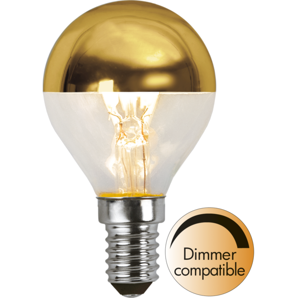 LED lampa E14 | P45 | top coated guld | 2700K | 3.5W | dimbar [Star Trading] 352-93-1 361772 - 1
