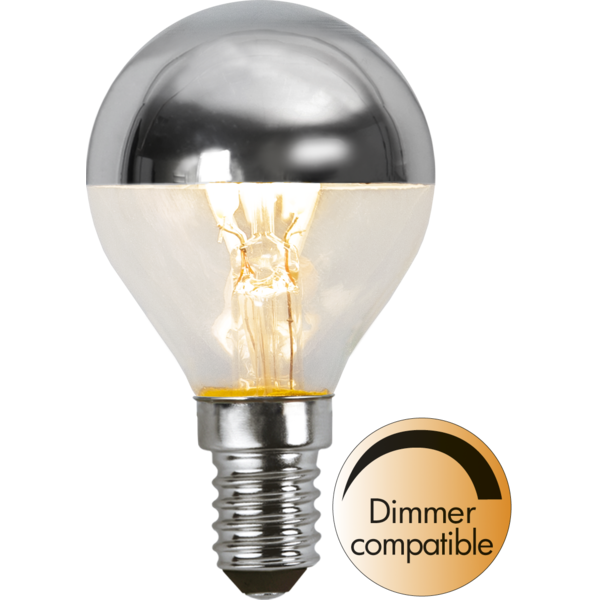 LED lampa E14 | P45 | top coated silver | 2700K | 3.5W | dimbar [Star Trading] 352-91-1 361771 - 1