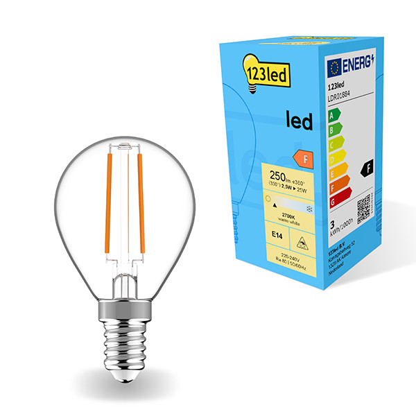 LED lampa E14 | P45 klar | 2700K | 2.5W (25W) [123ink] LDR01884 - 1