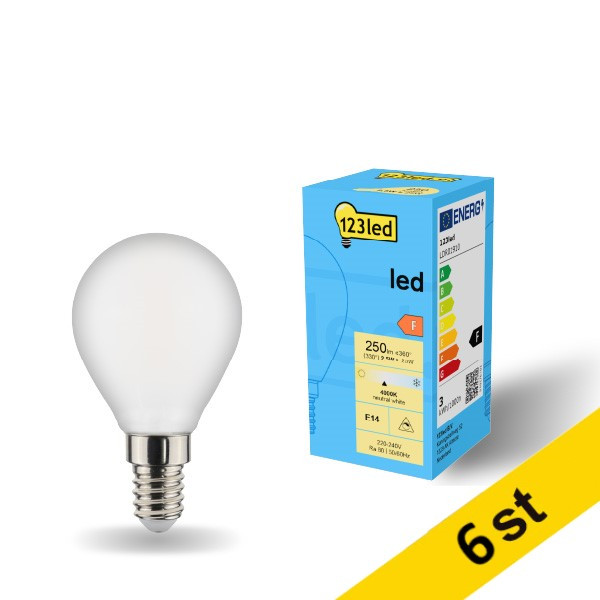 LED lampa E14 | P45 matt | 4000K | 2.5W (25W) [123ink] 6st LDR01911 - 1