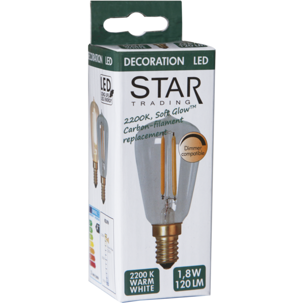 LED lampa E14 | ST38 | soft glow | 1.9W | dimbar [Star Trading]⭐ 352-75 361787 - 5