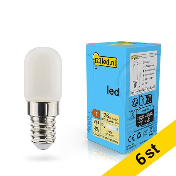 LED lampa E14 dimbar | T20 matt | 2700K | 1.5W (15W) [123ink] 6st LDR02123 - 1