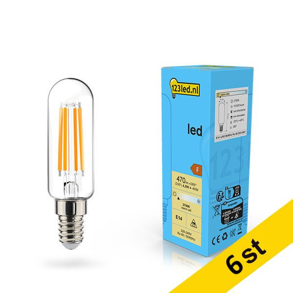 LED lampa E14 dimbar | T25 | 2700K | 4.5W (40W) [123ink] 6st LDR02127 - 1