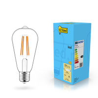 LED lampa E27 dimbar | ST64 klar | 2700K | 7W (60W) [123ink] LDR02114