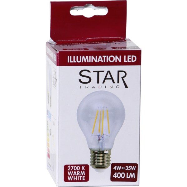 LED lampa E27 | A60 | klar | 4W [Star Trading] 352-23 361246 - 4