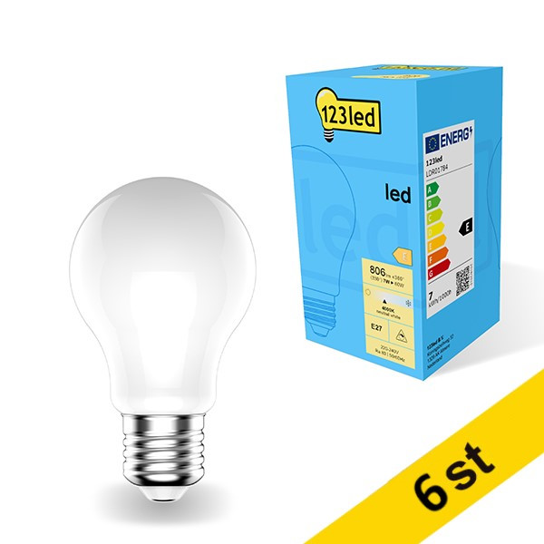 LED lampa E27 | A60 matt | 4000K | 7W (60W) | dimbar [123ink] 6st LDR01785 - 1