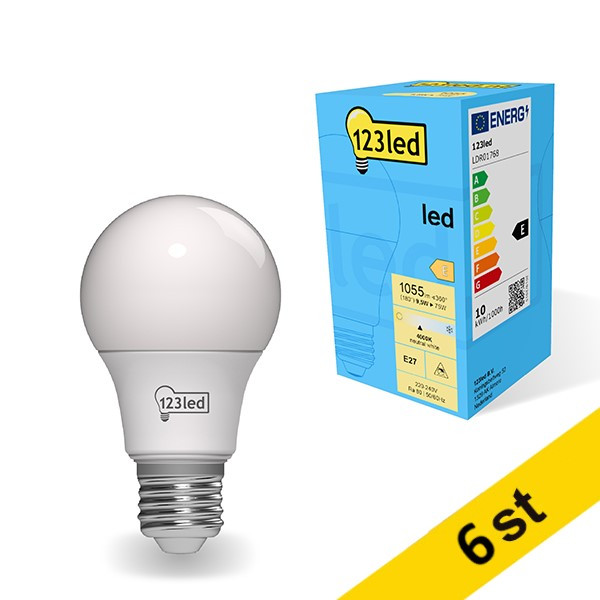 LED lampa E27 | A60 matt | 4000K | 9.5W (75W) [123ink] 6st LDR01769 - 1