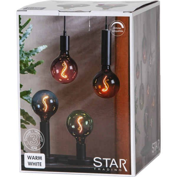 LED lampa E27 | G125 | 1600K | 4W | dimbar [Star Trading] 366-57 361835 - 4