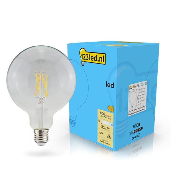 LED lampa E27 | G125 | 2200-2700K | 7W (60W) | dimbar [123ink] LDR02108 - 1