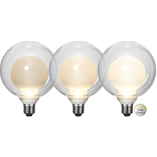 LED lampa E27 | G125 | 3.5W | 3-stegs dimbar [Star Trading] 366-35 361883 - 1