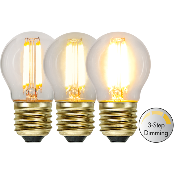 LED lampa E27 | G45 | soft glow | 4W | 3-stegs dimbar [Star Trading] 354-82-1 361856 - 1
