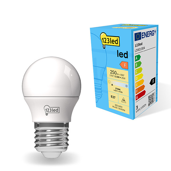 LED lampa E27 | G45 matt | 2700K | 2.5W (25W) [123ink] LDR01804 - 1
