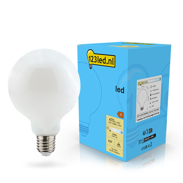 LED lampa E27 | G95 matt | 2700K | 4.5W (40W) | dimbar [123ink] LDR02096 - 1