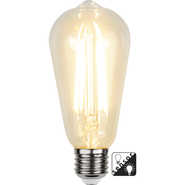 LED lampa E27 | ST64 | dag-natt sensor | 2100K 4.2W [Star Trading] 353-70-6 361891 - 1