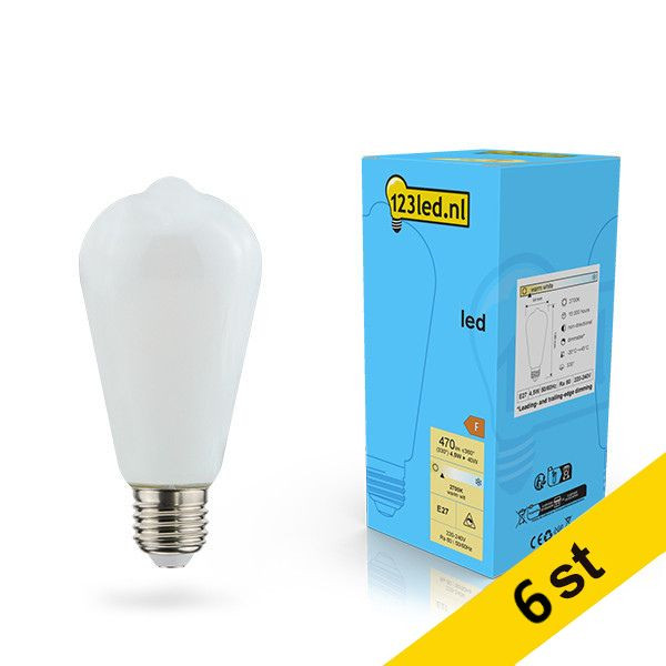 LED lampa E27 | ST64 matt | 2700K | 4.5W (40W) | dimbar [123ink] 6st LDR02113 - 1