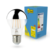 LED lampa E27 dimbar | A60 | top coated silver | 2700K | 7W (60W) [123ink] LDR02246
