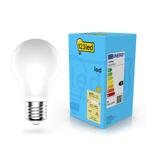 LED lampa E27 dimbar | A60 matt | 2200-2700K | 7W (60W) [123ink] LDR02092 - 1