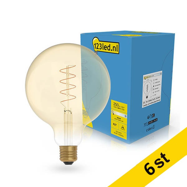 LED lampa E27 dimbar | G125 | 1800K | 4W (25W) [123ink] 6st LDR02237 - 1