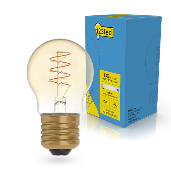 LED lampa E27 dimbar | G45 | 1800K | 2,5W (15W) [123ink] LDR02228 - 1