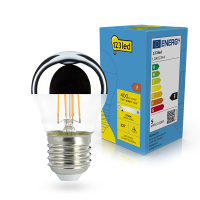 LED lampa E27 dimbar | G45 | top coated silver | 2700K | 4.5W (40W) [123ink] LDR02244