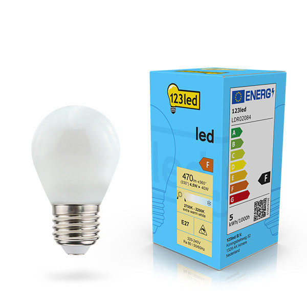 LED lampa E27 dimbar | G45 matt | 2200-2700K | 4.5W (40W) [123ink] LDR02084 - 1