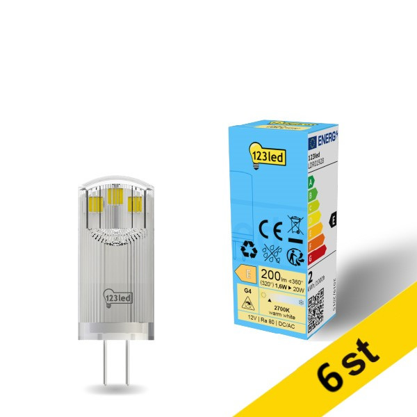 LED lampa G4 | SMD | 2700K | 1.6W | 6st [123ink] LDR01929 - 1