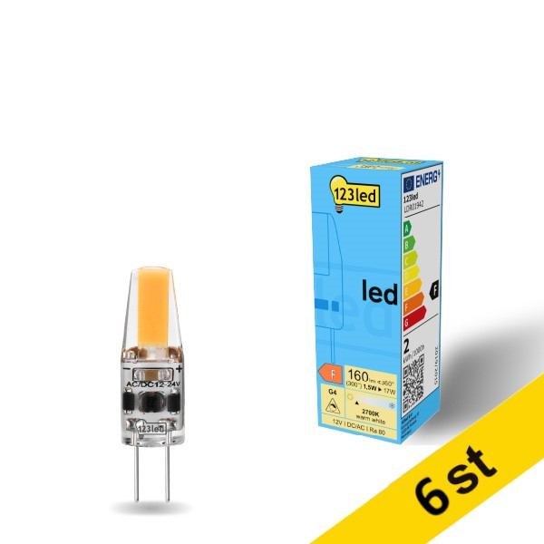 LED lampa G4 dimbar | COB | 2700K | 1.5W (17W) [123ink] 6st LDR01943 - 1