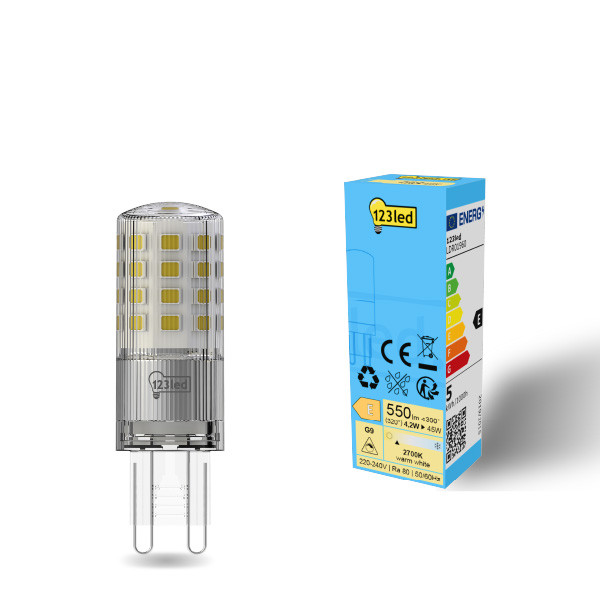LED lampa G9 | SMD | frostad | 2700K | 4.2W | dimbar [123ink]  LDR01960 - 1
