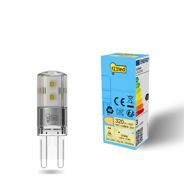 LED lampa G9 | SMD | klar | 2700K | 2.6W (30W) [123ink] LDR01950 - 1