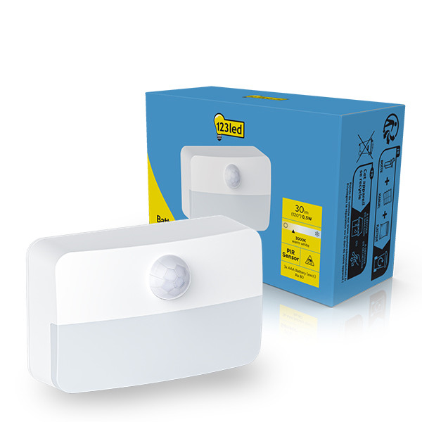 LED nattlampa | sensor | batteridriven | rektangel | vit [123ink] LDR02215 - 1