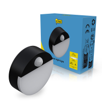 LED nattlampa | sensor | batteridriven | rund | svart [123ink] LDR02213