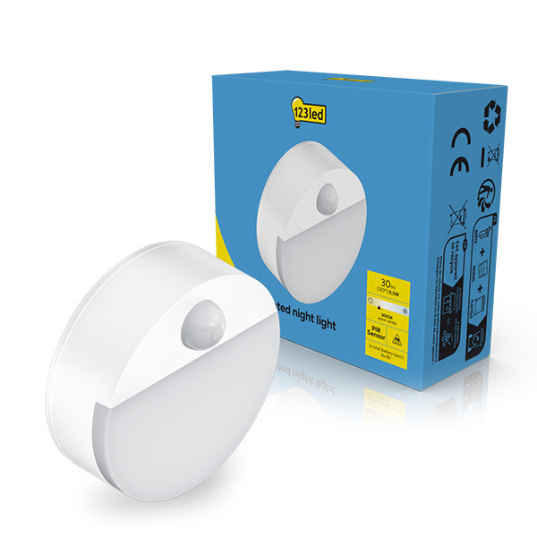 LED nattlampa | sensor | batteridriven | rund | vit [123ink] LDR02211 - 1