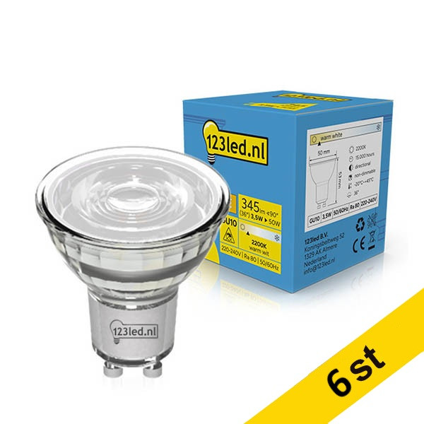 LED spotlight GU10 | 2200K | 3.5W (50W) [123ink] 6st LDR02239 - 1