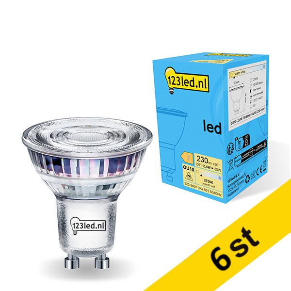 LED spotlight GU10 | 2700K | 2.4W | 6st [123ink]  LDR01717 - 1