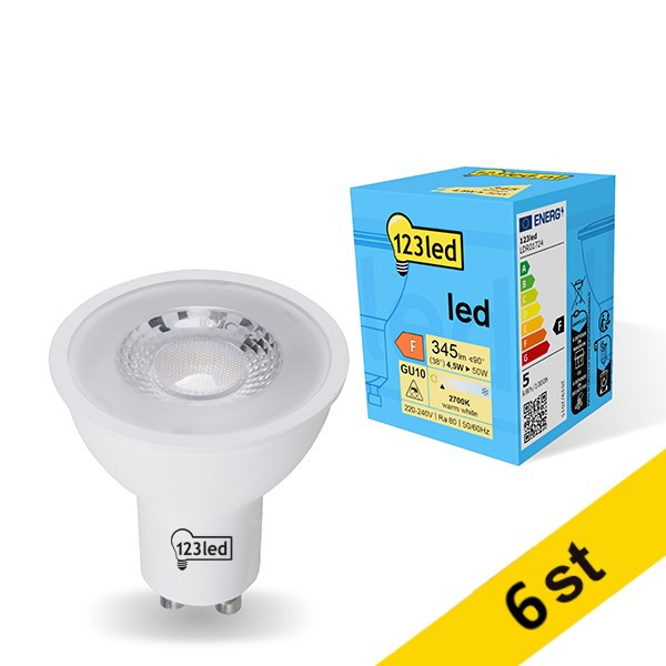 LED spotlight GU10 | 2700K | 4.5W (50W) [123ink] 6st LDR01725 - 1