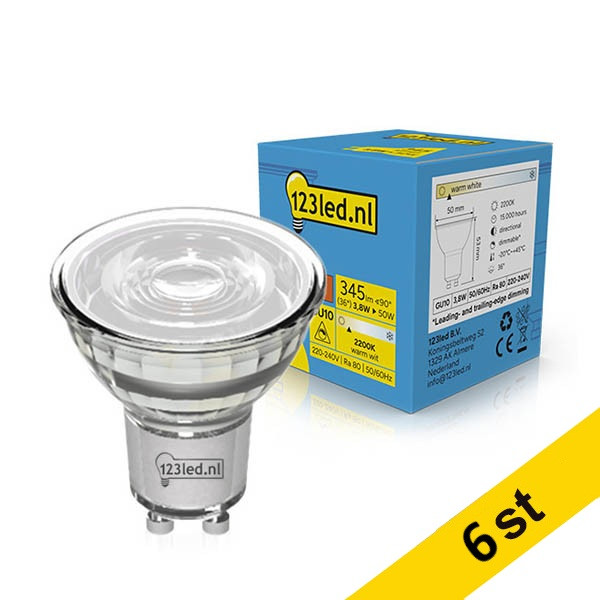 LED spotlight GU10 dimbar | 2200K | 3.8W (50W) [123ink] 6st LDR02241 - 1