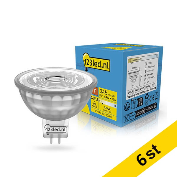 LED spotlight GU5.3 dimbar | 2700K | MR16 | 4.4W (35W) [123ink] 6st LDR02303 - 1