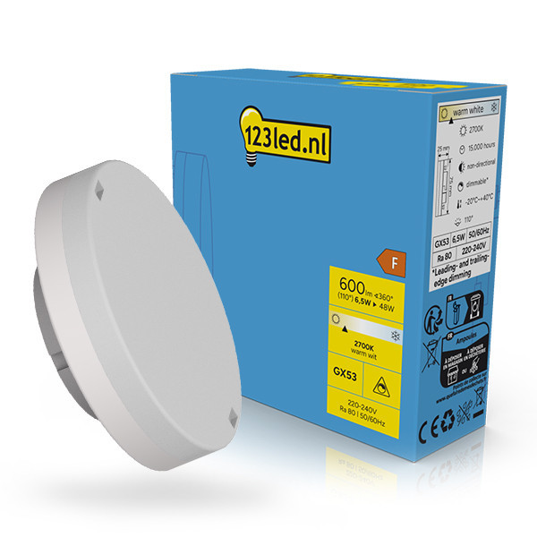 LED spotlight GX53 dimbar | 2700K | 6,5W (48W) [123ink] LDR02312 - 1