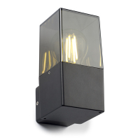 LED vägglampa E27 | Smokey | IP44 | 108 x 167mm | svart [123ink] 6152 LDR08512