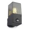 LED vägglampa E27 | Smokey | IP44 | 120 x 167mm | svart [123ink] 6152-PIR LDR08513 - 1