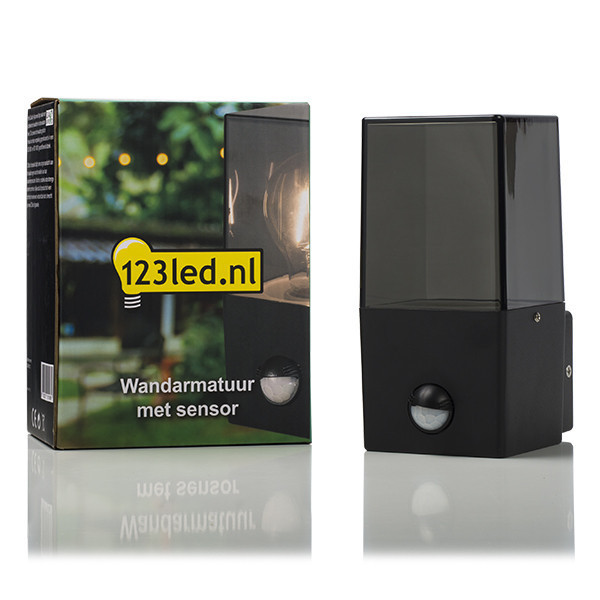 LED vägglampa E27 | Smokey | IP44 | 120 x 167mm | svart [123ink] 6152-PIR LDR08513 - 2